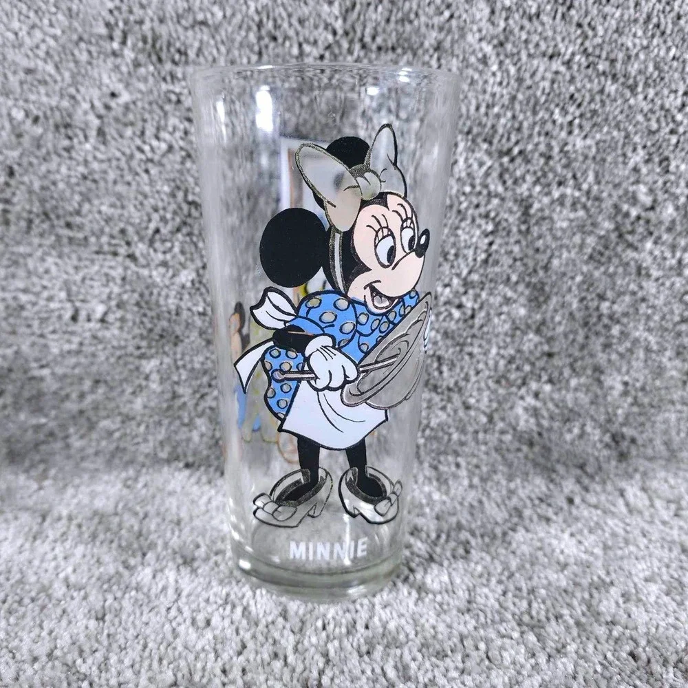 Vintage Minnie‎ Mouse Glass Cup Character Graphic Drinkware Collectible